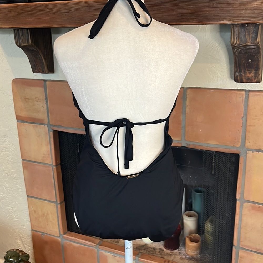 Laundry by Shelli Segal side cross-cross detail one-piece swimsuit, L! - Picture 5 of 9